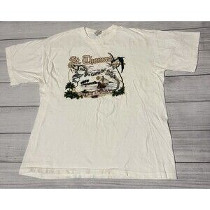 Vintage St Thomas Virgins Islands Graphic T Shirt Size 2XL Americas Best White
